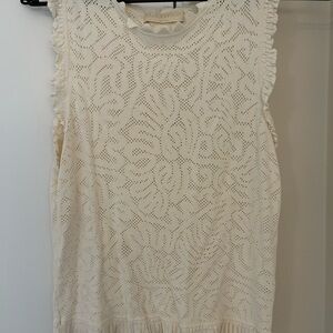 Ulla Johnson Cream Zoe Coral Sleeveless top